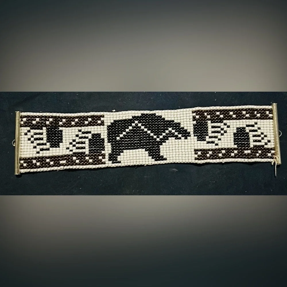 Dark brown, white black bear with bear print - Picture 1 of 1